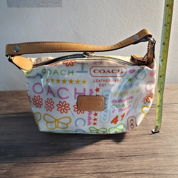 Coach Classic Logo Off White & Multi-colored Mini Bag RARE *see description* - Picture 5 of 16